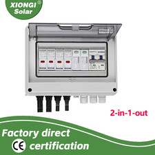 Solar Pv Combiner Box 2 in 1 Out with Lightning Protection DC 600V Fuse Mcb SPD