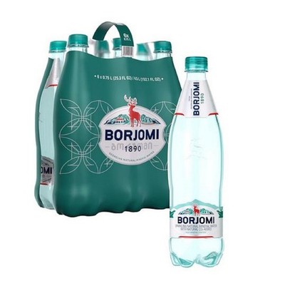 BORJOMI Sparkling Natural Mineral Water, with Natural Gut-Healthy 25.3 oz, 6 pk