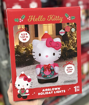 🔴 4.5FT LED SANRIO HELLO KITTY LIGHT UP CHRISTMAS INFLATABLE NIB