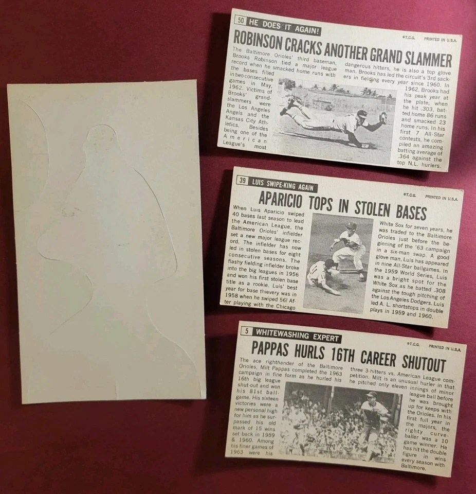 Vintage Baltimore Orioles 25item Dealer Lot 1964 Topps Giants Posters *MUST SEE* - Image 2 of 4