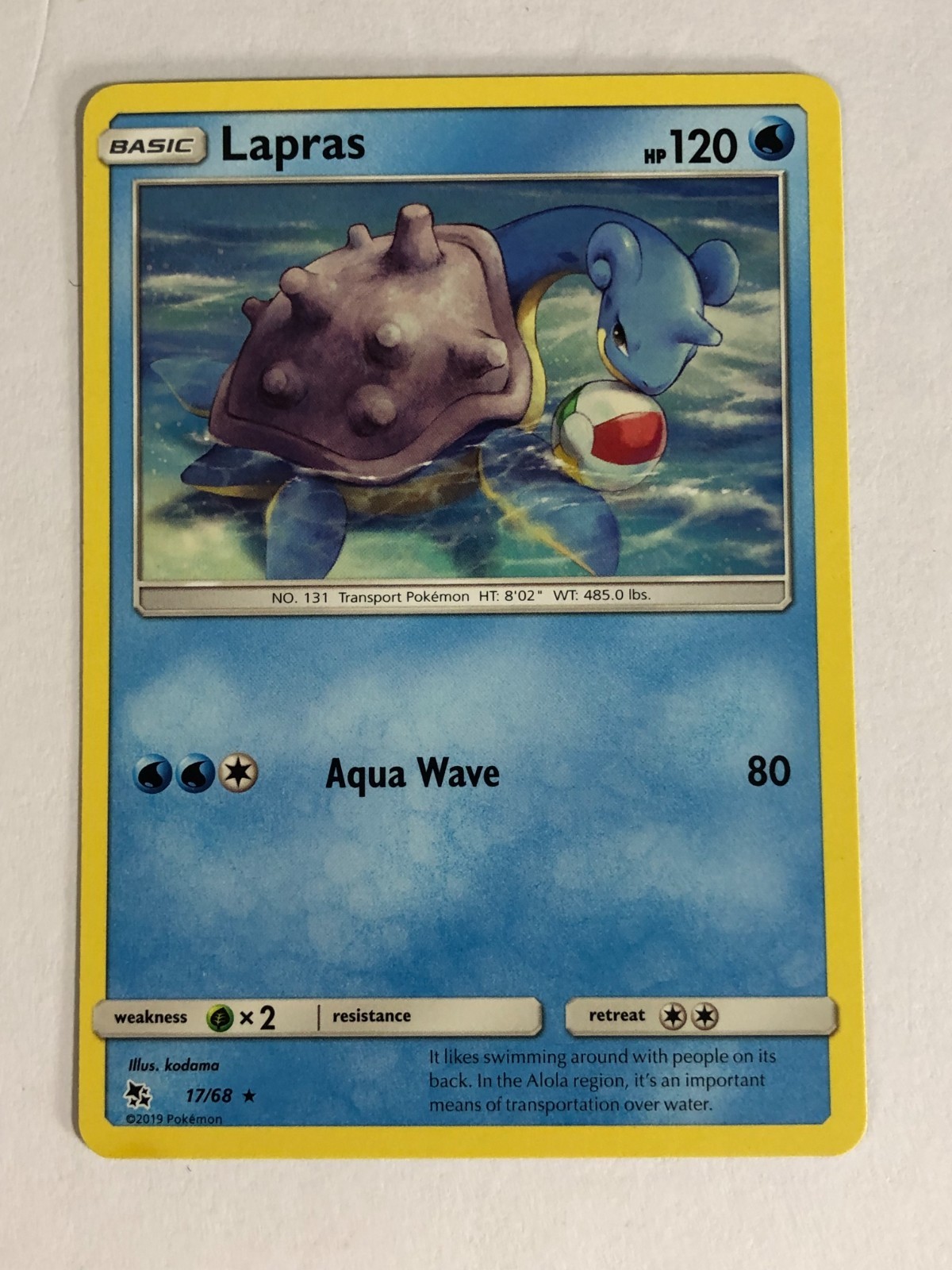 Pokemon TCG Hidden Fates Lapras 17/68 Near Mint