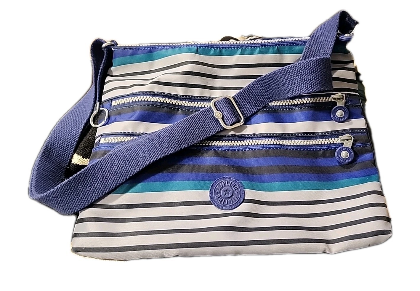 KIPLING MULTI COLOR STRIPE MULTI ZIP COMPARTMENT … - image 1