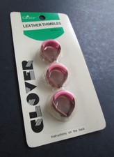 Vtg. CLOVER Leather THIMBLES Sealed Pack Of 3 MADE IN JAPAN