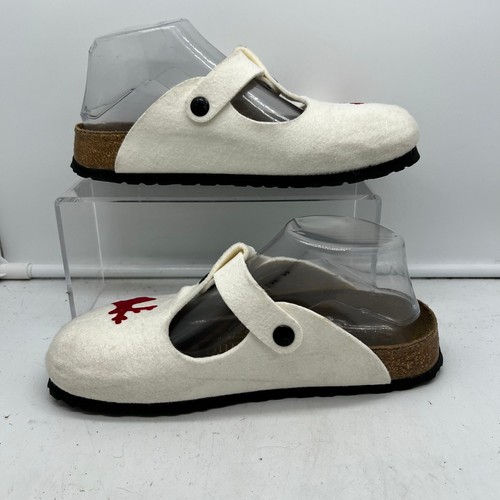 Birkenstock Papillio Shoes Womens 38 US 7 Boston Felt Wool Moose Reindeer Sandal - Picture 2 of 8