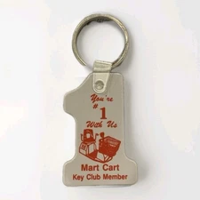 Vintage Keychain You're #1 With Us Mart Cart Key Club Member Kmart