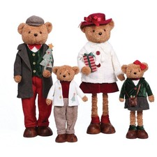 Member  s Mark 4-Piece Plush Holiday Bear Family Set with Adjustable Heights