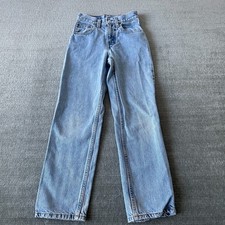Vintage Levis 550 Jean Relaxed Kids 10 Slim Denim Zip Fly Light Wash