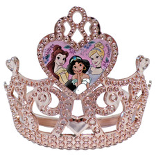 DISNEY TIARA PINK PLASTIC CROWN HEADBAND TOY PRINCESS BELLE JASMINE CINDERELLA