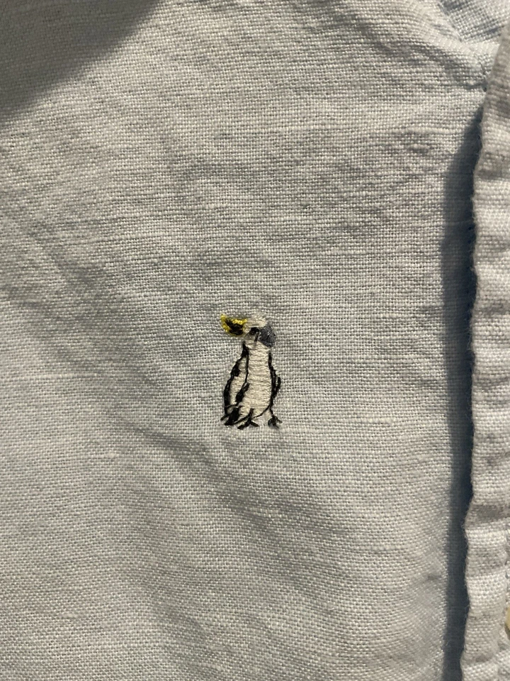 Camisa con botones de mezcla de lino manga larga de segunda mano para niños detalle de pájaro Janie & Jack Foto 3 de 4