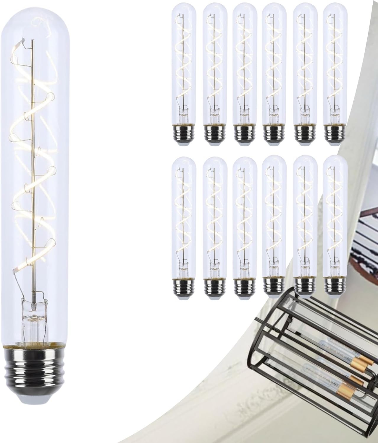 Satco S10522 - 6 Watt LED T9 Tube Light Bulbs - 2700K (4 or 12 Bulbs)