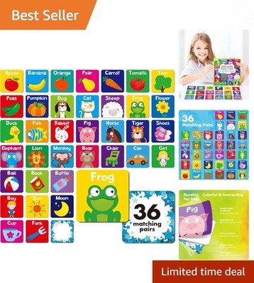 Interactive Memory Cards: 72 PCS First Words Game for Skills Development in Kids