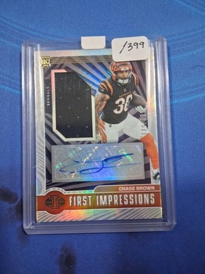 Panini Illusions Chase Brown First Impressions RPA /399 Rookie Patch Auto