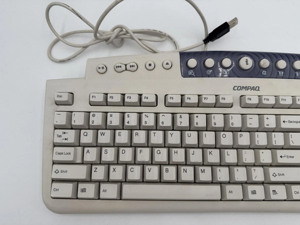 Compaq USB Wired Multimedia Internet Keyboard S7-ALM5S P/N 182995-007 Hot Keys - Image 2 of 4