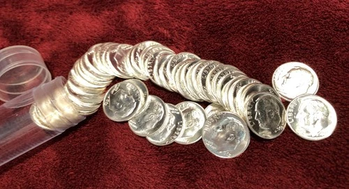 Roosevelt 90% SILVER Dimes ~  50 Coins ~ Uncirculated ~ FREE SHIPPING !  My #220