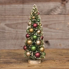 Ragon House VTG Style Bottlebrush Tree Snow Multi Color ORNAMENTS CHRISTMAS 12"