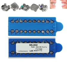 Dental Orthodontic Metal Braces Mini Brackets Roth Slot 022 345 Hooks MIM