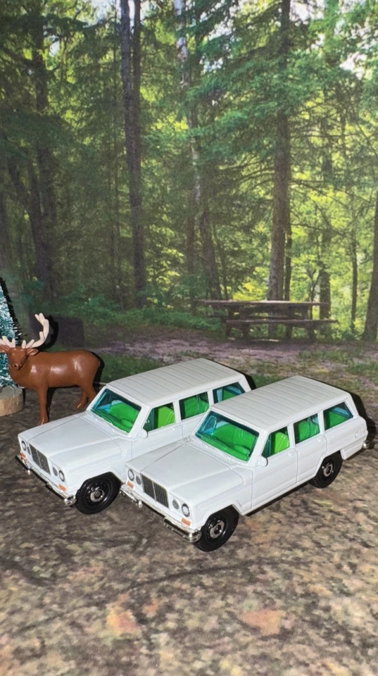 Lot Of 2 Matchbox 1964 Jeep Wagoneer Trailer Hitch New LFFP Diecast 1:64 White - Image 2 of 4