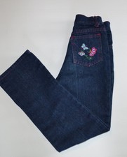 Vintage Favorites Embroidered Butterflies Flower Jeans Girls 10 Slim