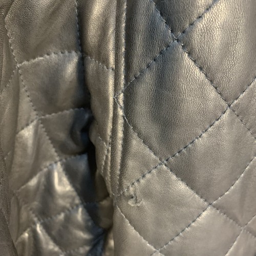 Chaqueta de Motociclista De Colección Años 90 Express Campaigne Para Hombres Cuero Acolchada a Presión Negra M - Imagen 8 de 15