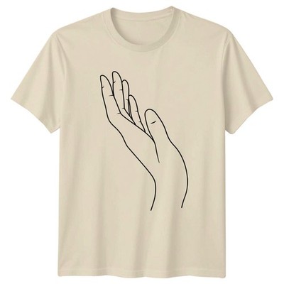 Minimalistische Ästhetische Linienzeichnung Hand T-Shirt Minimalistische Linienkunst