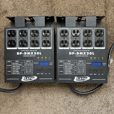 LOT OF 2-Elation Professional DP-DMX20L 4-Channel DMX Power Pack - Powers On