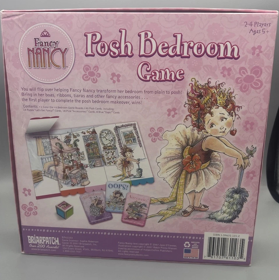 Fancy Nancy POSH BEDROOM Board Game Briarpatch 2007 complete 5+ - Image 2 of 2