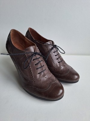 Jones Bookmaker braune Leder Schnürschuhe High Heel Gr. 37 / UK4