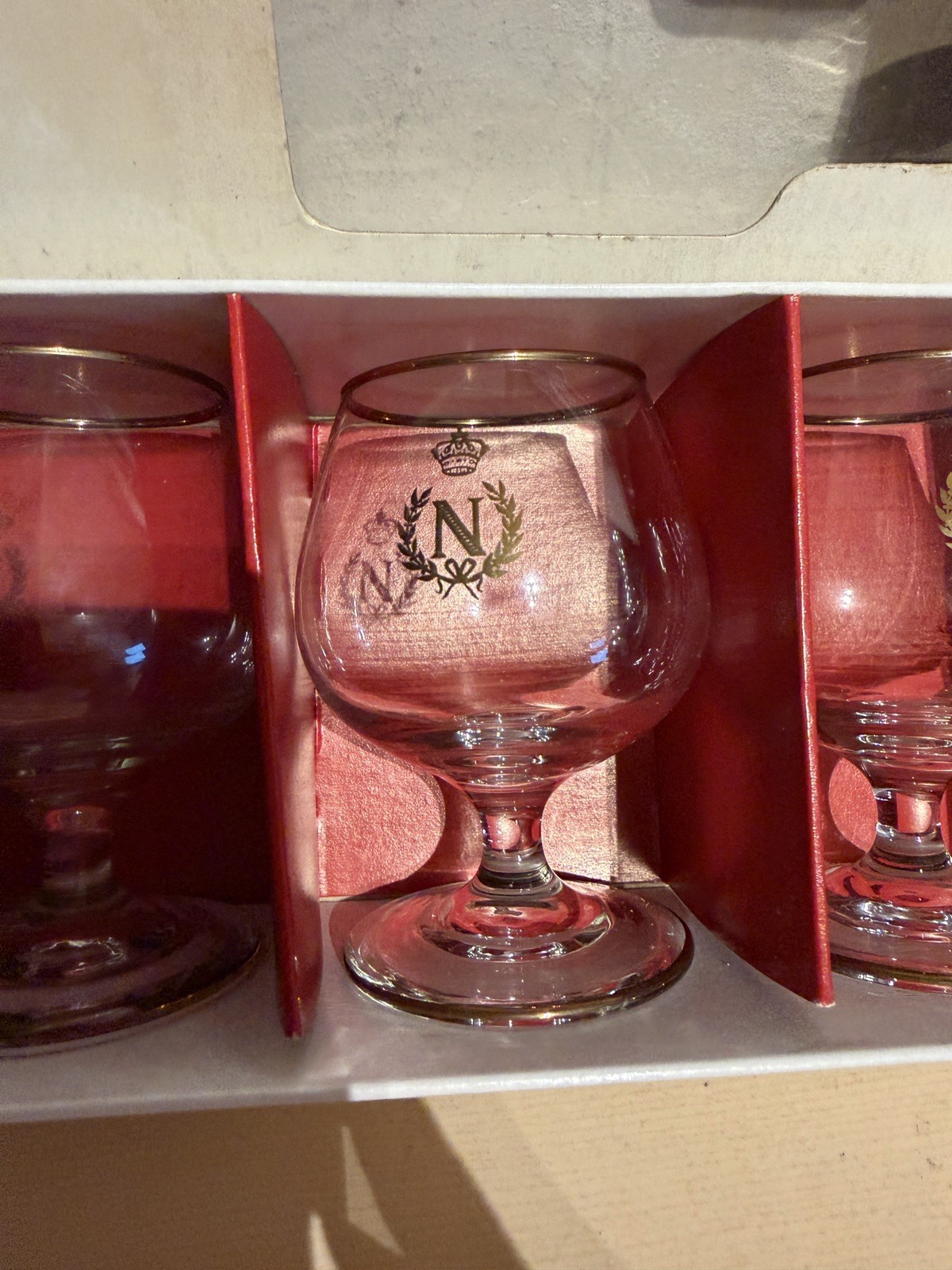 Vintage 1970s Brandies By Dema Made in England set of 6 napoleon brandy glasses