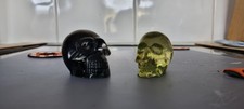 Pair Of 1.5 Inch Resin Skulls, Hand Crafted , Ornament, Paperweight, Halloween