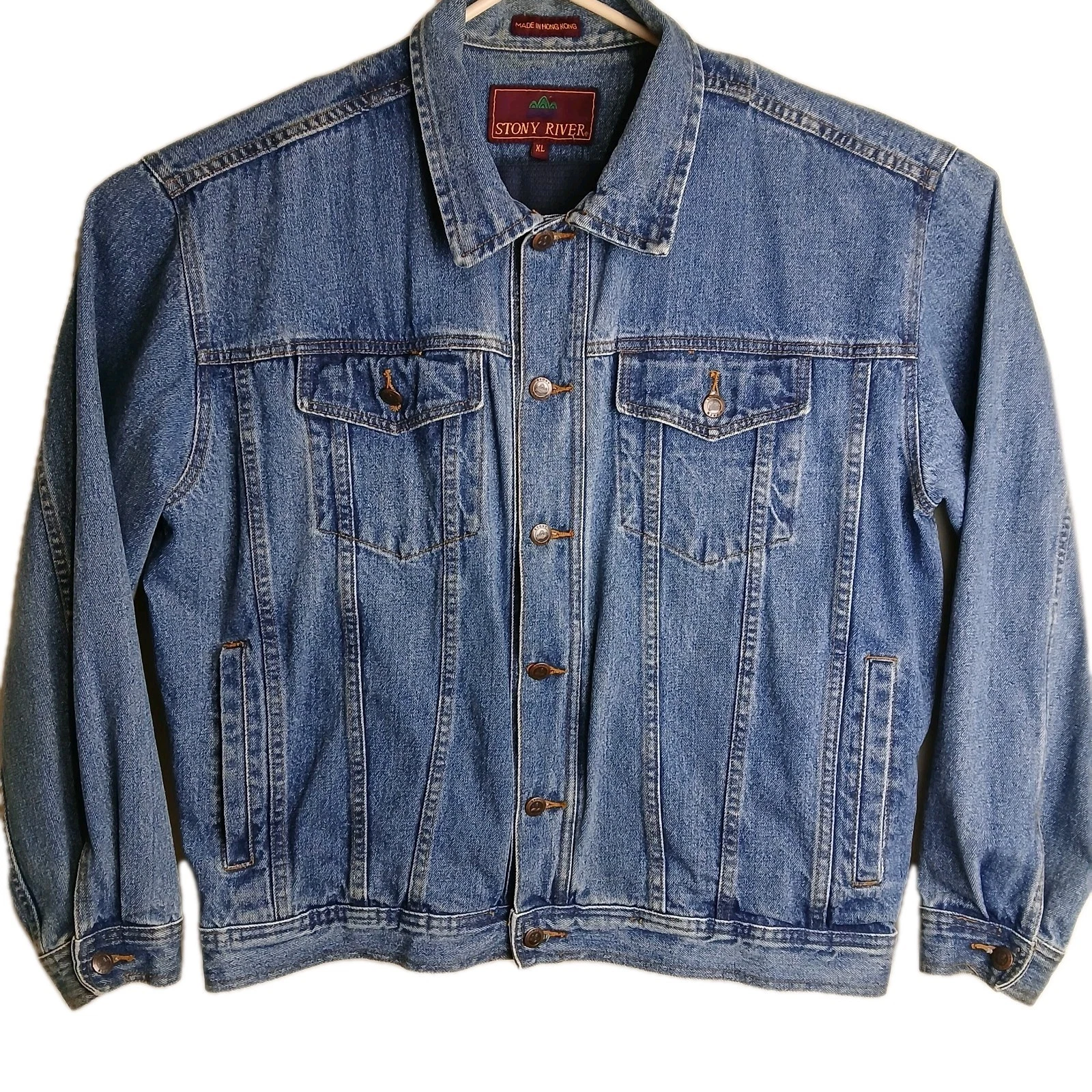 Vintage 90's Stony River Blue Denim Oversized Jean Jacket Size XL