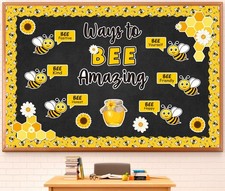 88Pcs Bee Bulletin Board Decorations Summer Bee Daisy Sunflower Cutouts Inspi...