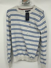 Tommy Hilfiger Striped Shirt Long Sleeve White Blue Mens S NEW WITH TAG