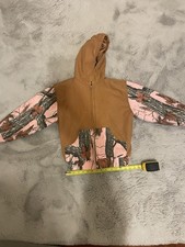 Outdoor Habitat Jacket Girls 7t Brown Pink Camo Coat Hooded Canvas