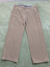 IZOD Men's Corduroy Pants 38x30 Khaki Tan Straight Fit Casual Trousers