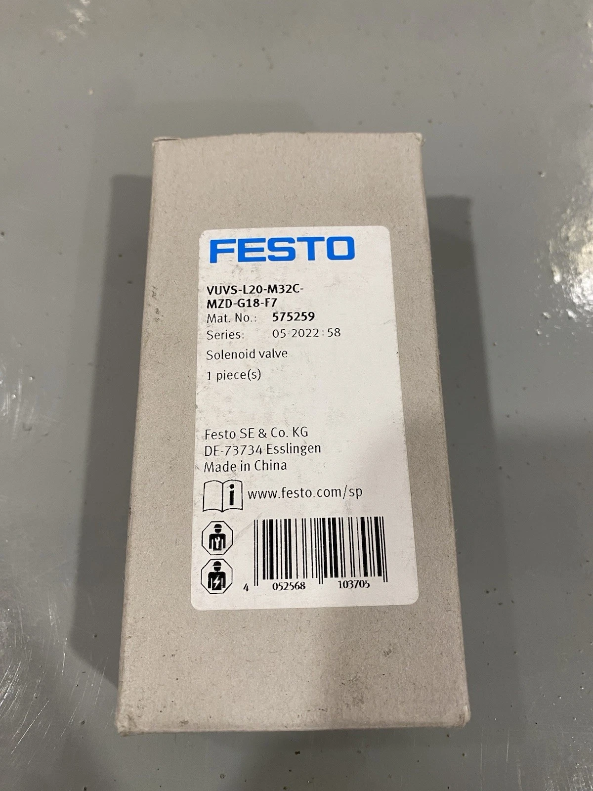 Festo VUVS-L20-M32C-MZD-G18-F7 575259 Solenoid Valve Brand New 2