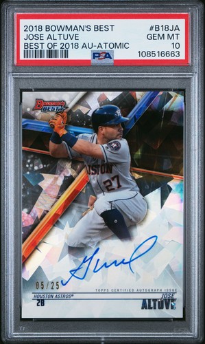 2018 BOWMAN'S BEST BEST OF 2018 AUTO ATOMIC #B18JA JOSE ALTUVE 5/25 PSA 10 AUTO
