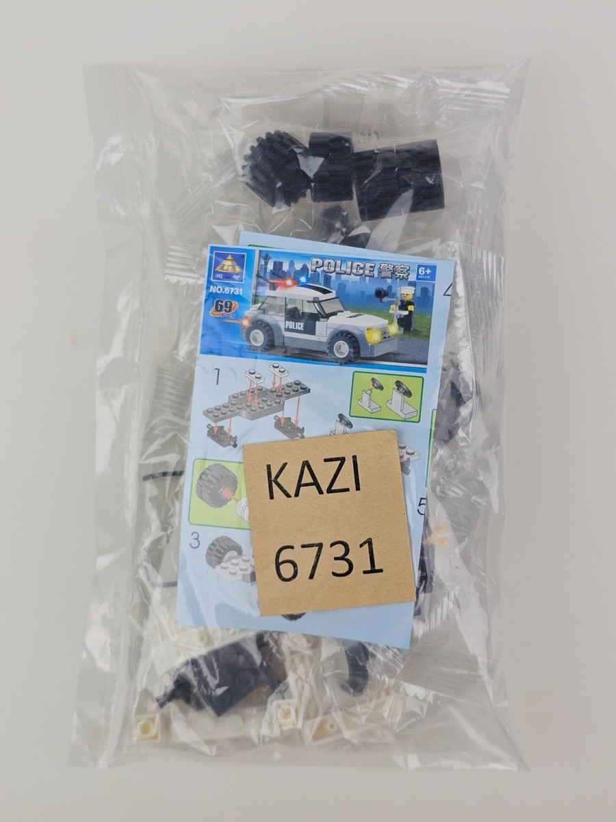 4 Sets Lot Police Car Motorcycles Boat #6731 #6733 #6734 Kazi