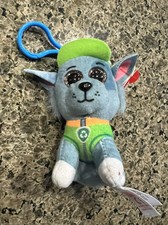 2018 TY Boos 4  Rocky Paw Patrol Keychain Backpack Dangle Hanger NEW TAG