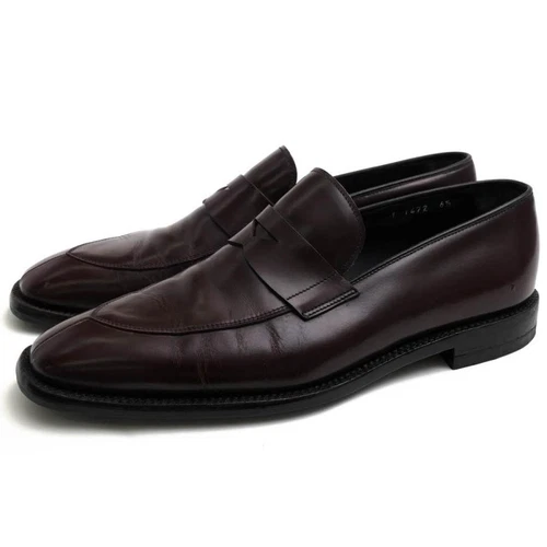 PRADA Scarpe Eleganti Uomo Mocassini Pelle Rosso Marrone UK6.5 US7.5 Autori dal Giappone