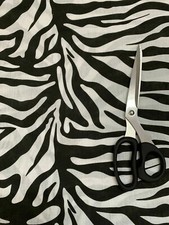 Polycotton Fabric Animal Print Tiger Zebra Leopard Cow Poly Cotton Material 44"