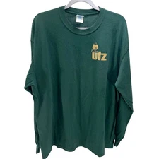 Utz Potato Chips Logo Men's Long Sleeve T-Shirt Size 2XL Dark Green