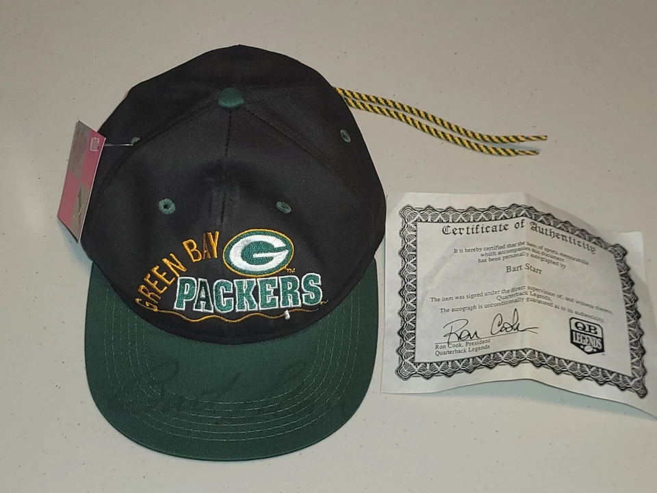 Sombrero Bart Starr Autografiado Firmado Green Bay Packers Excelente Estado con Certificado de Autenticidad Foto 3 de 4