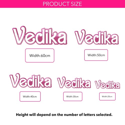 Personalisiertes Barbie Türschild 3D Schlafzimmer Wanddekor Kinder Mädchen Party Namensschild - Bild 11 von 19