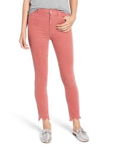 MOTHER High-Waist Looker Ankle Chew Hem 