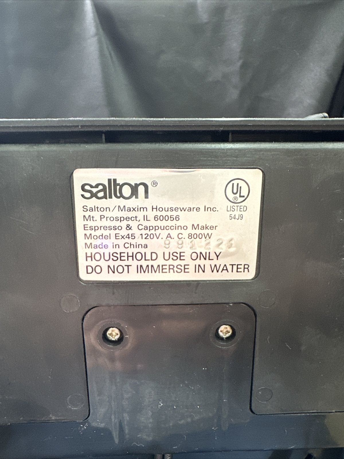 Salton/Maxim Express EX45  Espresso & Cappuccino Maker With Frother Black