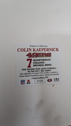 Colin Kaepernick 19" x 11" Framed Photo Collage & Gold Minted Medallion 129/5000 - Picture 4 of 5
