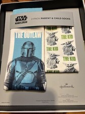 NEW Star Wars Sock Gift Set Parent  Child Mandalorian  Yoda Hallmark Disney