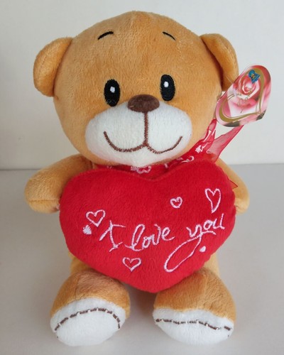 Valentine's Day 8" I Love You Teddy Bear Stuffed Animal Plush Doll Toy New - Afbeelding 1 van 4