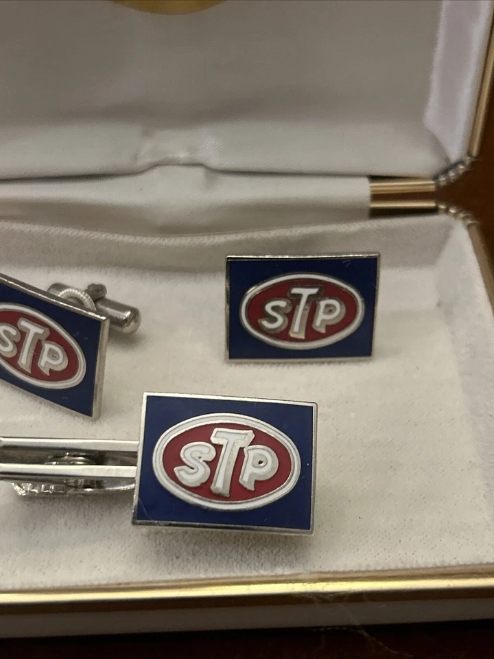 Juego de gemelos y clips de corbata STP | Andy Granatelli Indy 500 | años 70 vintage Foto 4 de 4