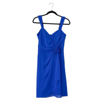David’s Bridal Royal Blue Chiffon Mini Dress Size 4